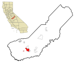 Madera County California Incorporated and Unincorporated areas Madera Highlighted